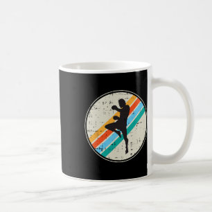 Caneca De Café lutador de kickboxing silhueta retrô artes marciai