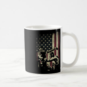 Caneca De Café LUTADORES DE KICKBOXING NA BANDEIRA DOS EUA Patrió