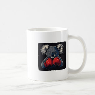 Caneca De Café Lutar À Noite Com O Urso Koala Em Luvas