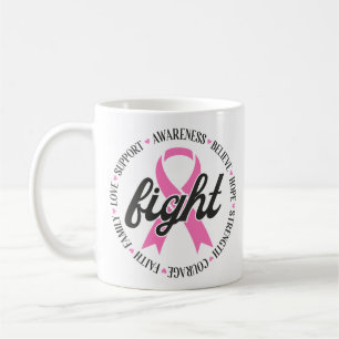 Caneca De Café Lutar Contra o Câncer de Mama Fita Rosa de Conscie