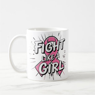 Caneca De Café Lute Como uma Garota Design de Conscientização s