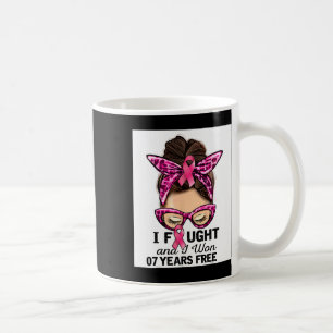 Caneca De Café Lutei E Venci 7 Anos Grátis Bun Desarrumado Câncer