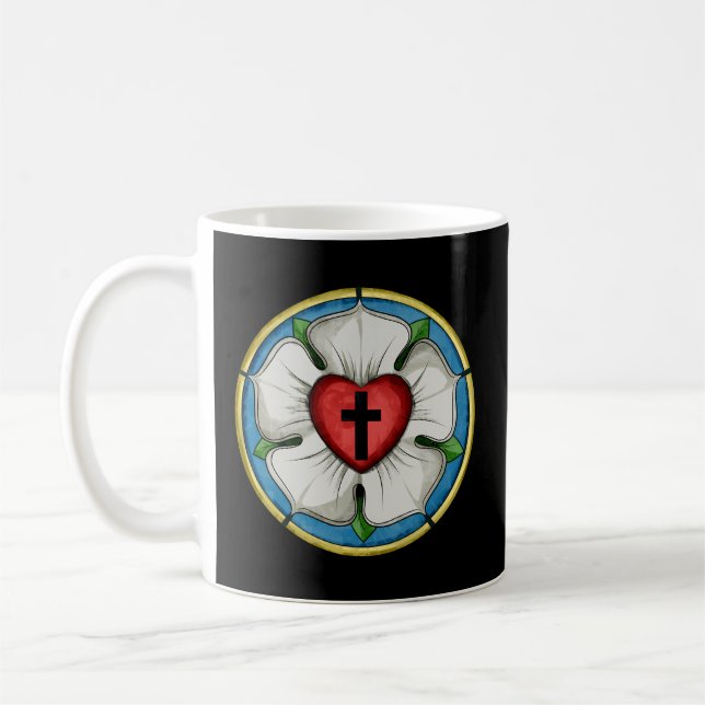 Caneca De Café Luther Rosa Seal Luterano Símbolo Christian Cross (Esquerda)