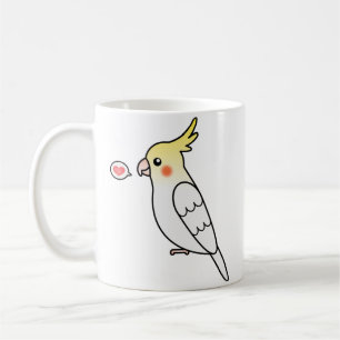 Caneca De Café Lutino Cartoon Cockatiel Parrot Bird Love