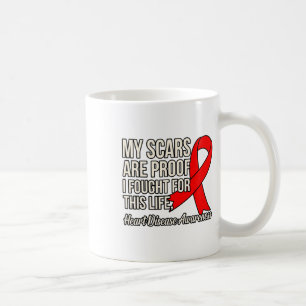 Caneca De Café Lutou Pela Vida Consciência da Doença Cardíaca Sob
