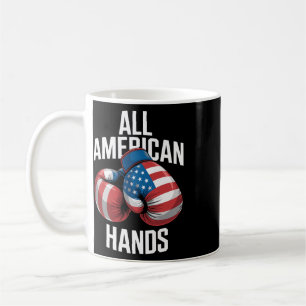 Caneca De Café Luvas de Boxe All American Hands Patrióticas Bande