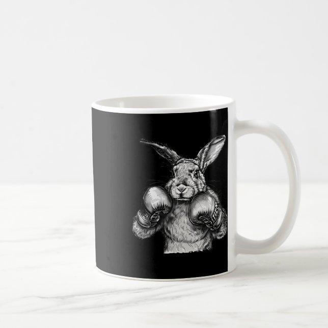Caneca De Café Luvas de Boxe Coelho de Boxe Kickboxing Boxeador E (Direita)