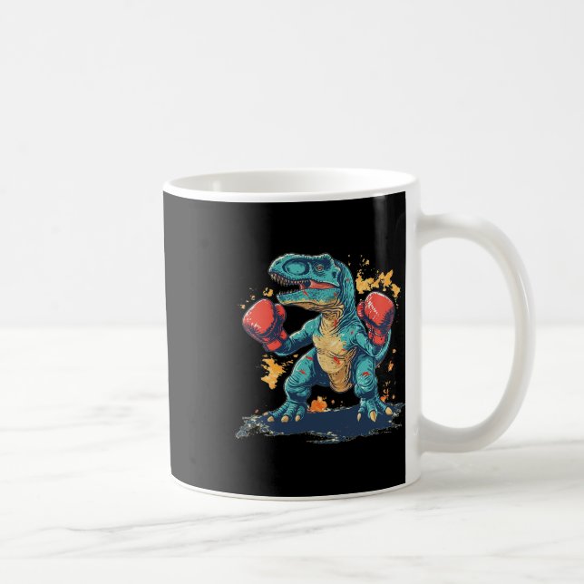 Caneca De Café Luvas de Boxe Legais Com Dinossauro  (Direita)