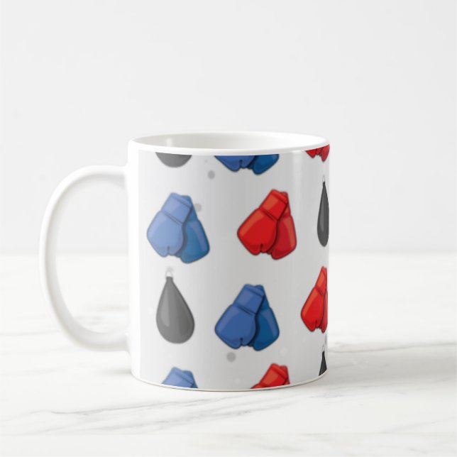 Caneca De Café Luvas de Boxe Padrão Sem Costura (Esquerda)