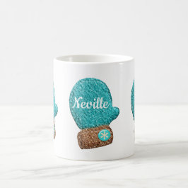 Caneca De Café Luvas de inverno fofas com flocos de neve