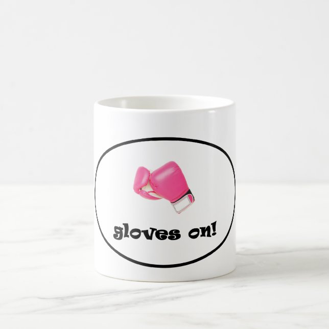 Caneca De Café Luvas sobre! Luvas de encaixotamento cor-de-rosa (Centro)