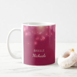 Caneca De Café Luxe Dark Glamor Bokeh Sparkles Com Nome