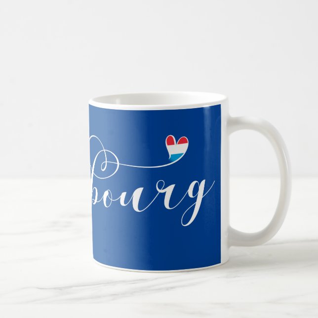 Caneca De Café Luxembourg Flag Heart, Luxemburgo (Direita)