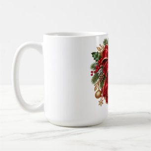Caneca De Café Luxo Arco de Veludo Vermelho Natal Sempre Verde