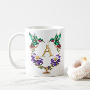 Caneca De Café Luxo Monograma A de Beija-flor Joalheiro
