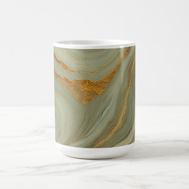 Caneca De Café Luxo ônix com ouro e verde (Centro)