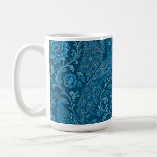 Caneca De Café Luxo Persa Azul Pavão Riqueza Padrão