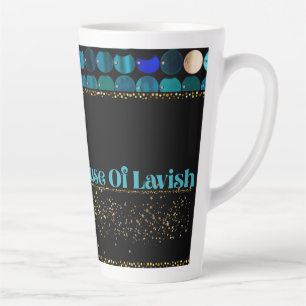 Caneca de Café Luxuosa Verde-Azul Mosaico Latte Pr
