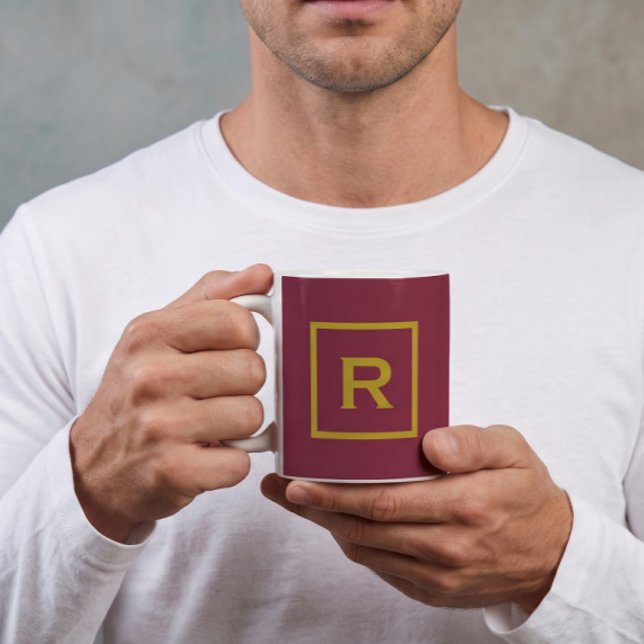 Caneca de Café Luxuosa Vermelha Cor Sólida Simples (Criador carregado)