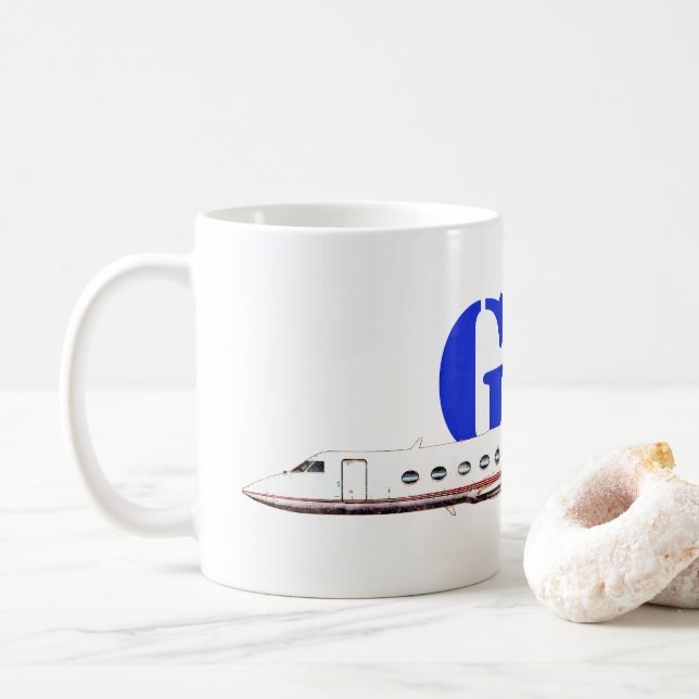 Caneca De Café Luxurioso Gulfstream IV Jet Privado (Com Donut)