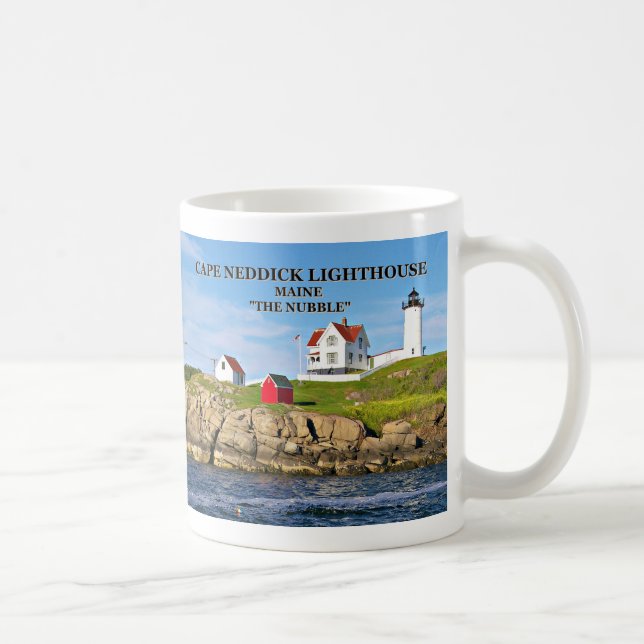 Caneca De Café Luz de Neddick do cabo ("o Nubble "), Maine (Direita)