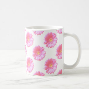 Caneca De Café Luz - margarida cor-de-rosa do gerbera