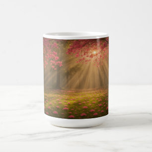 Caneca De Café Luz Pela Manhã Através Do Blossom Grove