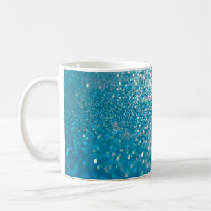 Caneca De Café Luzes azuis abstrato, fundo artístico.