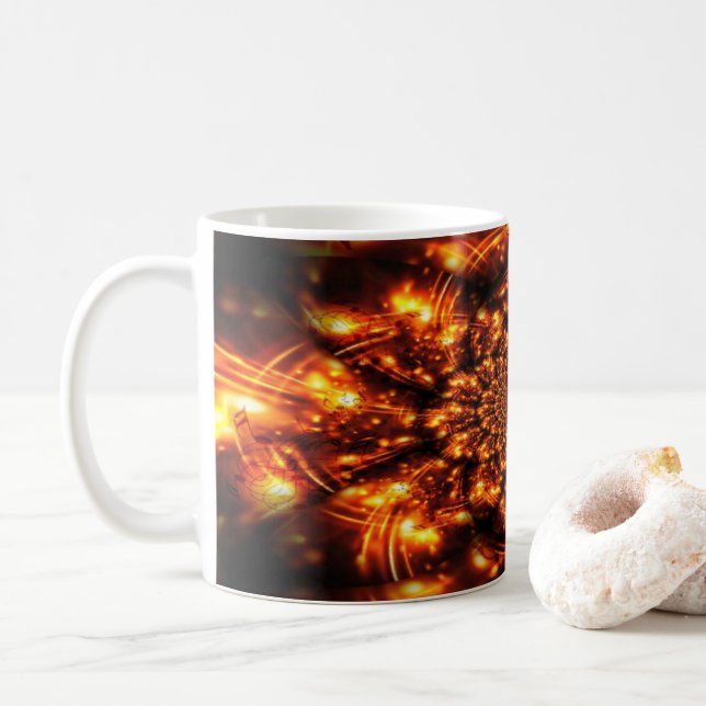 Caneca De Café Luzes brilhantes Douradas (Com Donut)