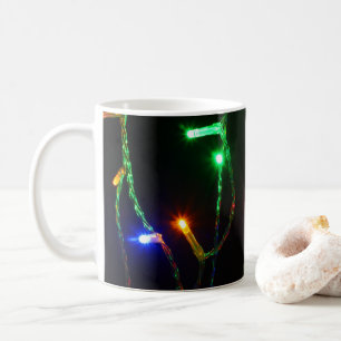 Caneca De Café Luzes coloridas de Natal