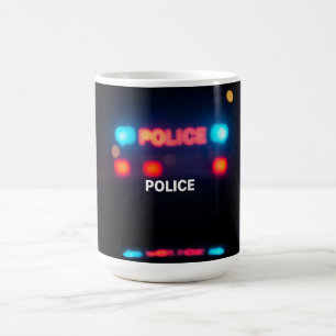Caneca De Café Luzes da Polícia – Design Noturno de Emergência Pi