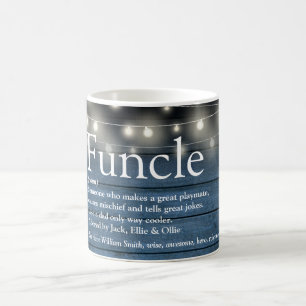 Caneca De Café Luzes de Corda de Definição de Tio Funcle Rústico 