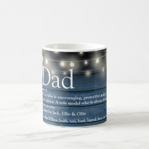 Caneca De Café Luzes de Corda de Madeira Rústica Azul Definição d