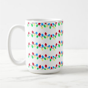 Caneca De Café Luzes de Cordas de Natal Festivas