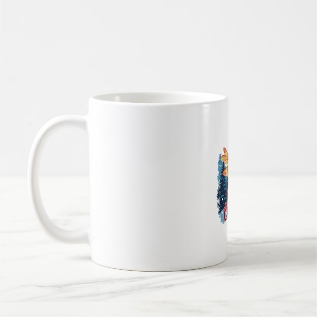 Caneca De Café Luzes de Libélula Festivas (Esquerda)