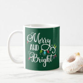 Caneca De Café luzes de Natal alegres e brilhantes
