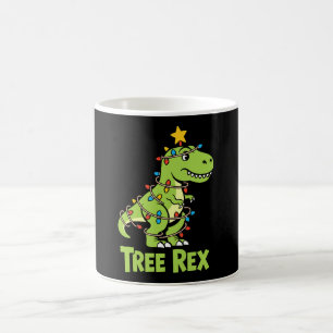Caneca De Café Luzes de Natal de Dinossauro T Rex Árvore Estrela