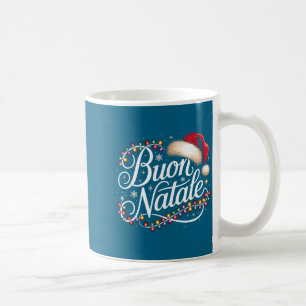 Caneca De Café Luzes de Natal de Família Italiana Chapéu Vermelho