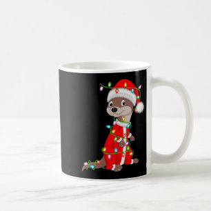 Caneca De Café Luzes de Natal de Lontra Fantasia de Papai Noel An