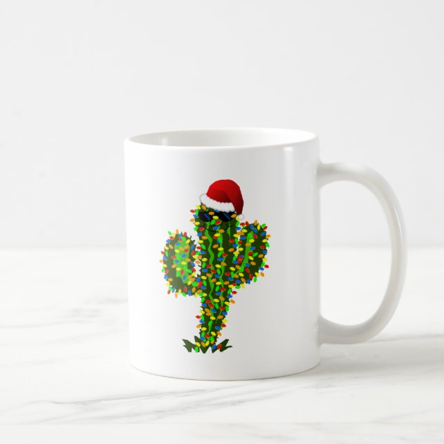 Caneca De Café Luzes de Natal do Saguaro (Direita)