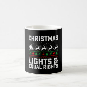 Caneca De Café Luzes De Natal E Direitos Iguais Feministas