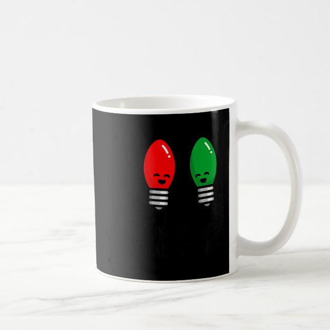 Caneca De Café Luzes de Natal Engraçadas Trocadilho Funcionando D (Direita)