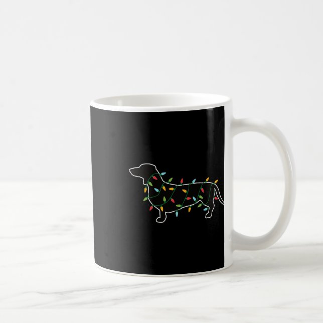 Caneca De Café Luzes De Natal Presente Para O Cão Ao Lover Dachsh (Direita)