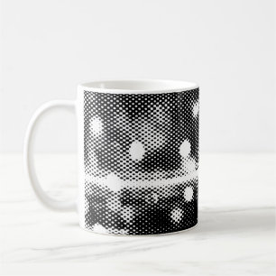 Caneca De Café Luzes de neon e padrão geométrico sem costura