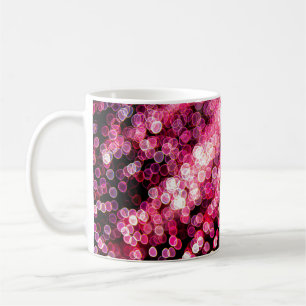 Caneca De Café Luzes desfocadas retro cor-de-rosa-abstrato
