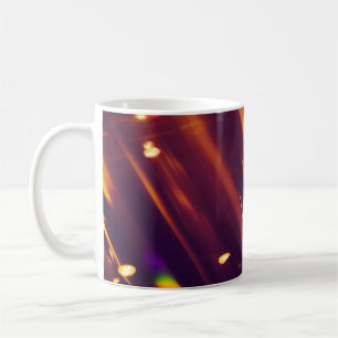 Caneca De Café Luzes Douradas ou luminosas de abstrato xmas. Chr