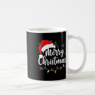 Caneca De Café Luzes Feliz Natal Chapéu Vermelho do Papai Noel Fa