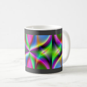 Caneca De Café Luzir Fractal Metálico Colorido