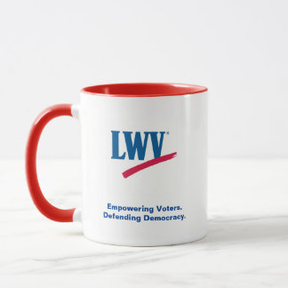 Caneca de café LWV com sotaque vermelho