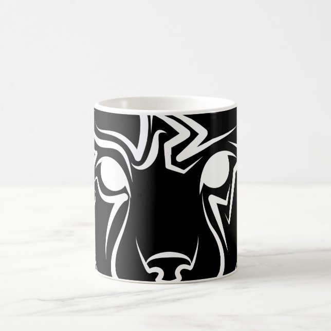 Caneca De Café Lynx Tribal Preto e Branco (Centro)